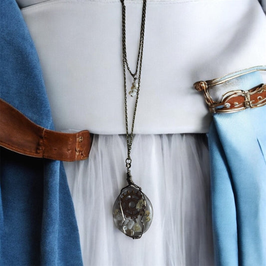 Handcrafted Steampunk-inspired Y necklace