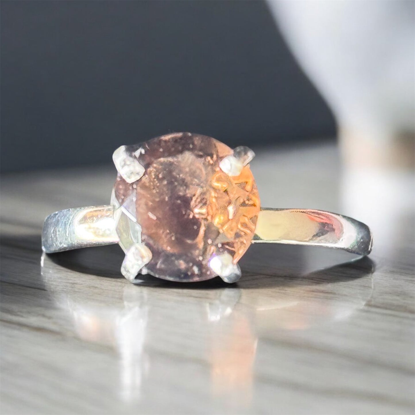 Handcrafted Sterling Silver Ring with AAA Smoky Quartz (3ctw)