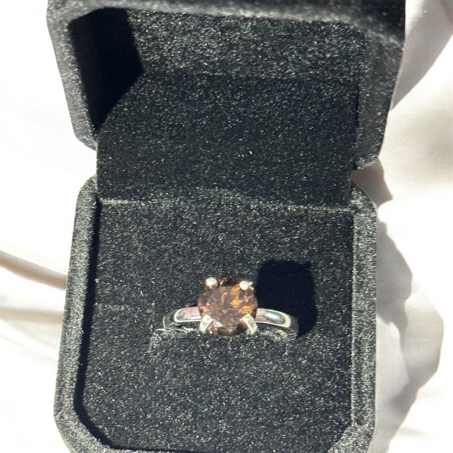 Handcrafted Sterling Silver Ring with AAA Smoky Quartz (3ctw)