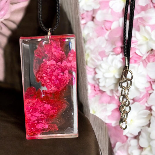 Pink Bloom Resin Pendant