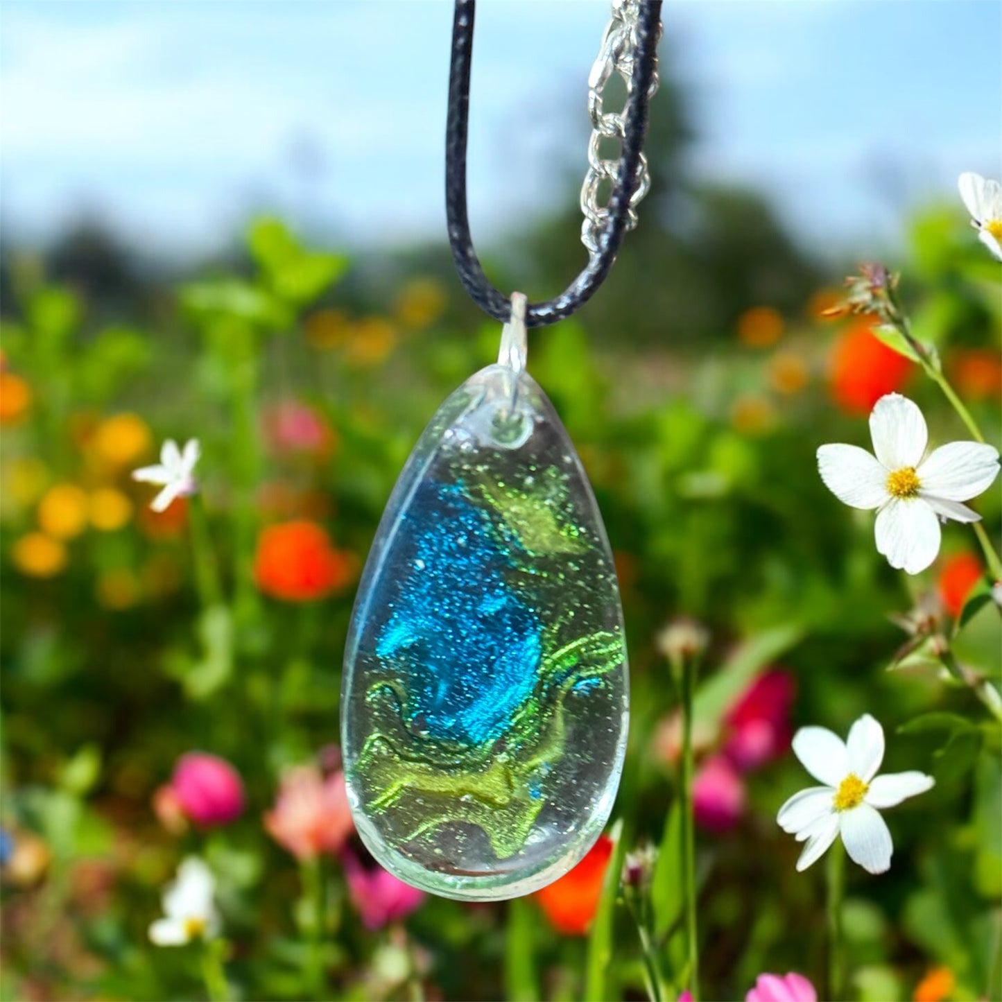 Ocean Bloom Resin Pendant