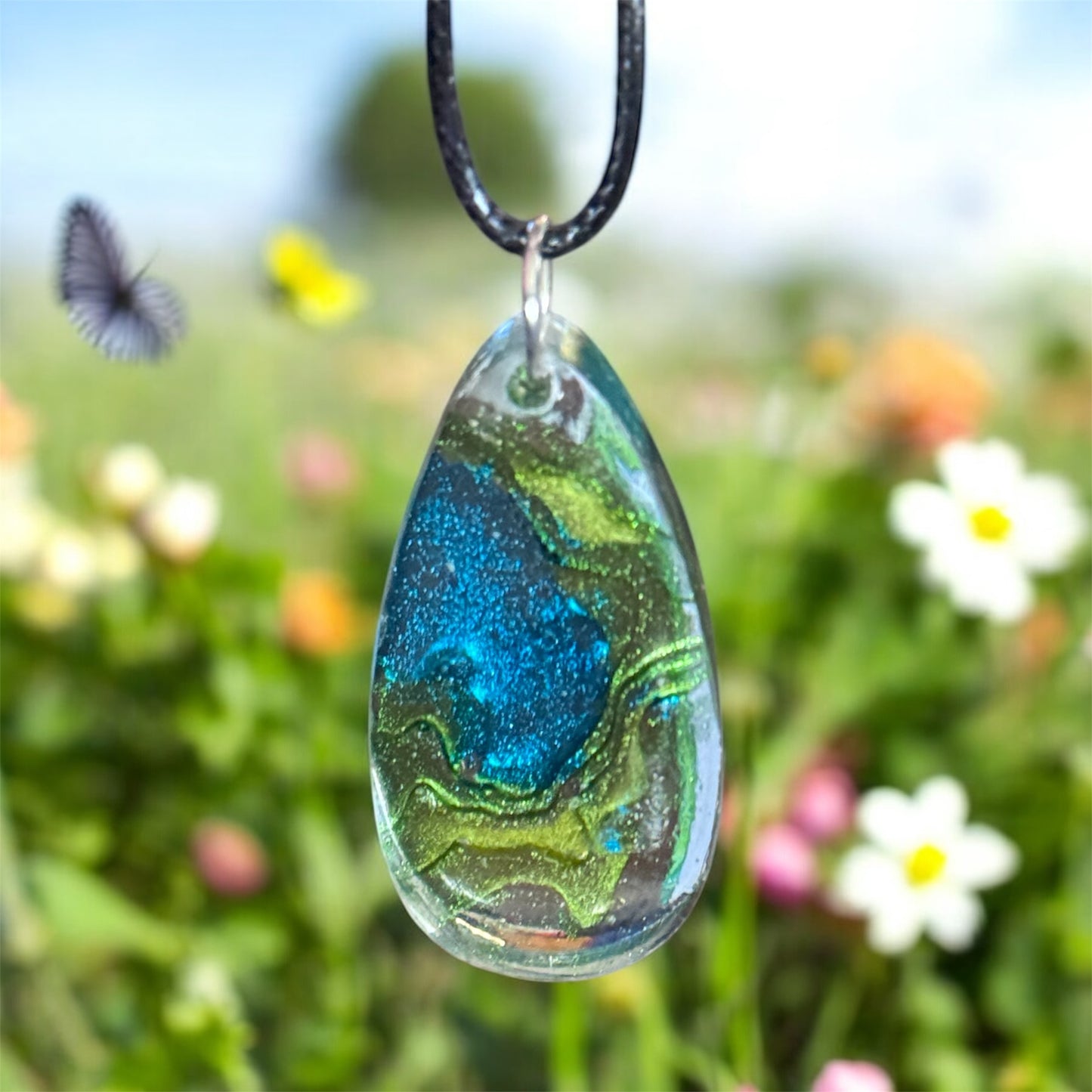 Ocean Bloom Resin Pendant