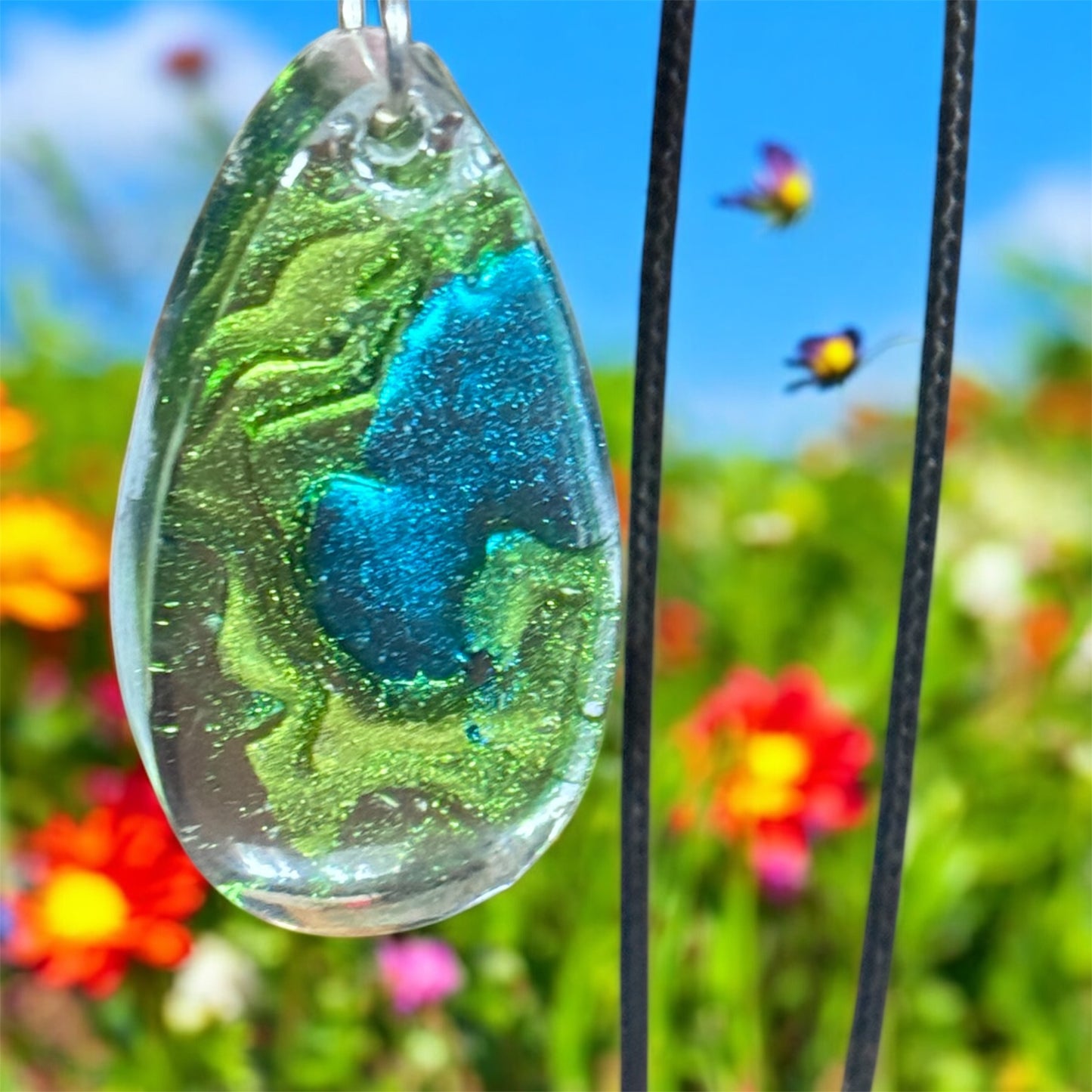 Ocean Bloom Resin Pendant