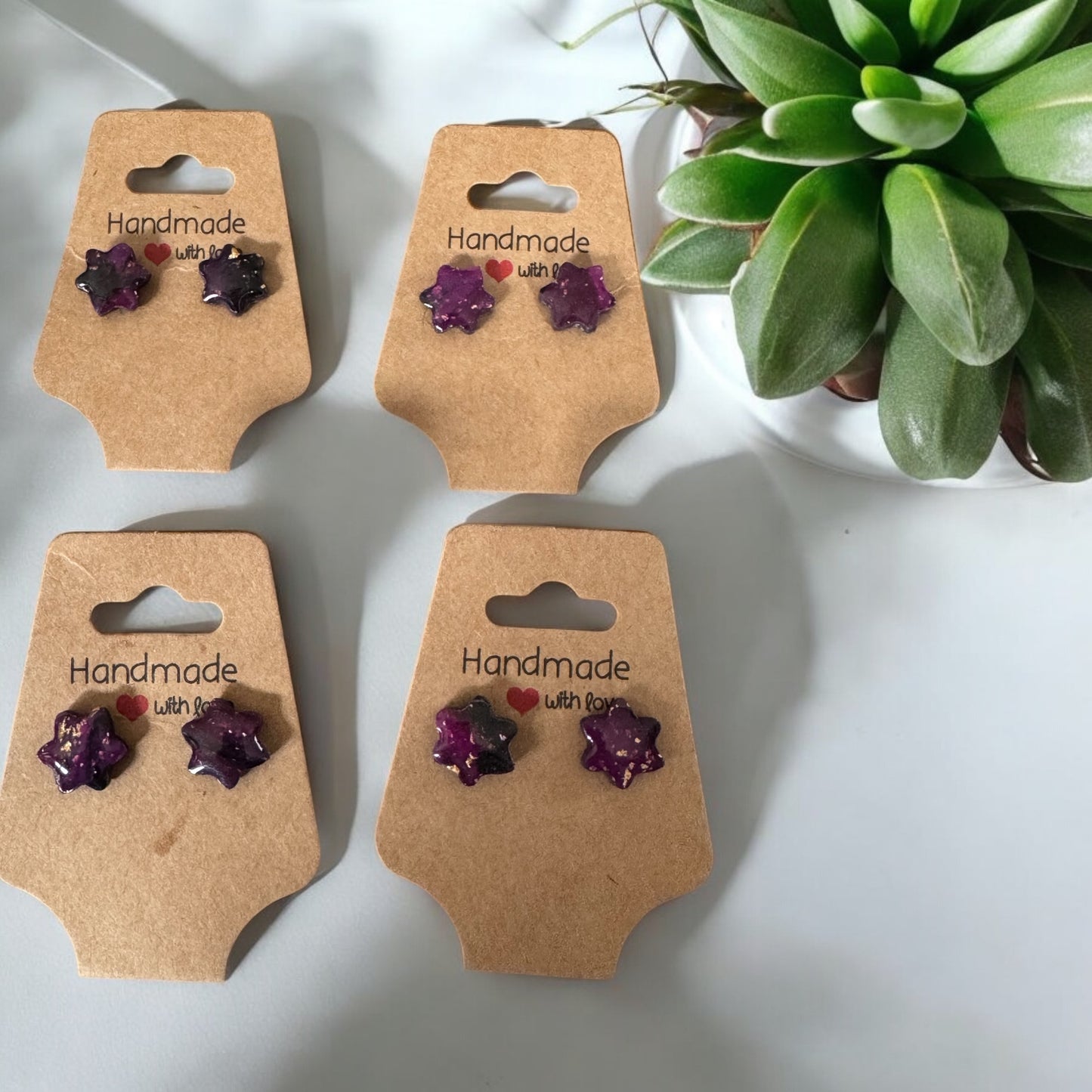 Cosmic Star Studs – Polymer Clay Earrings