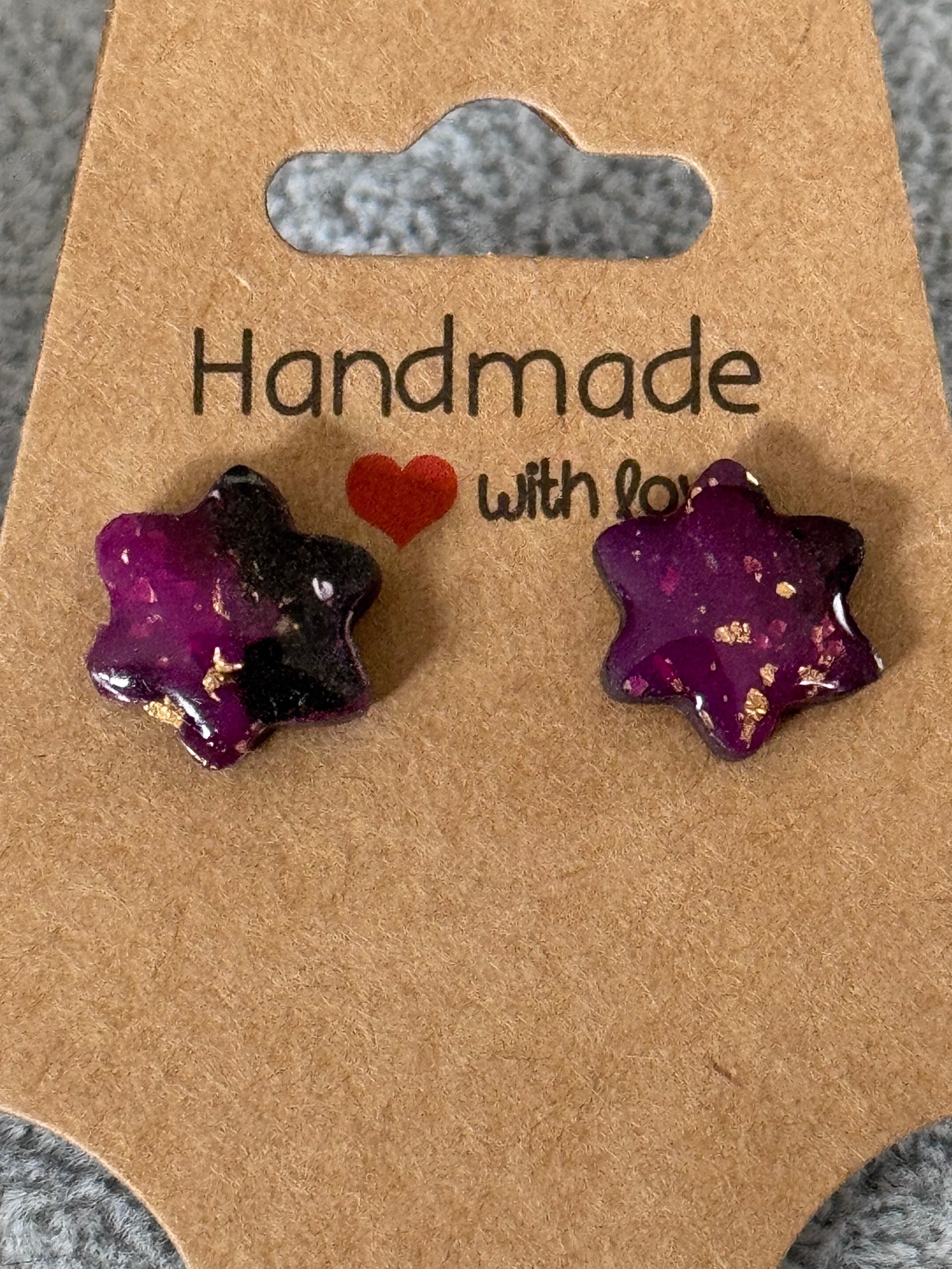 Cosmic Star Studs – Polymer Clay Earrings