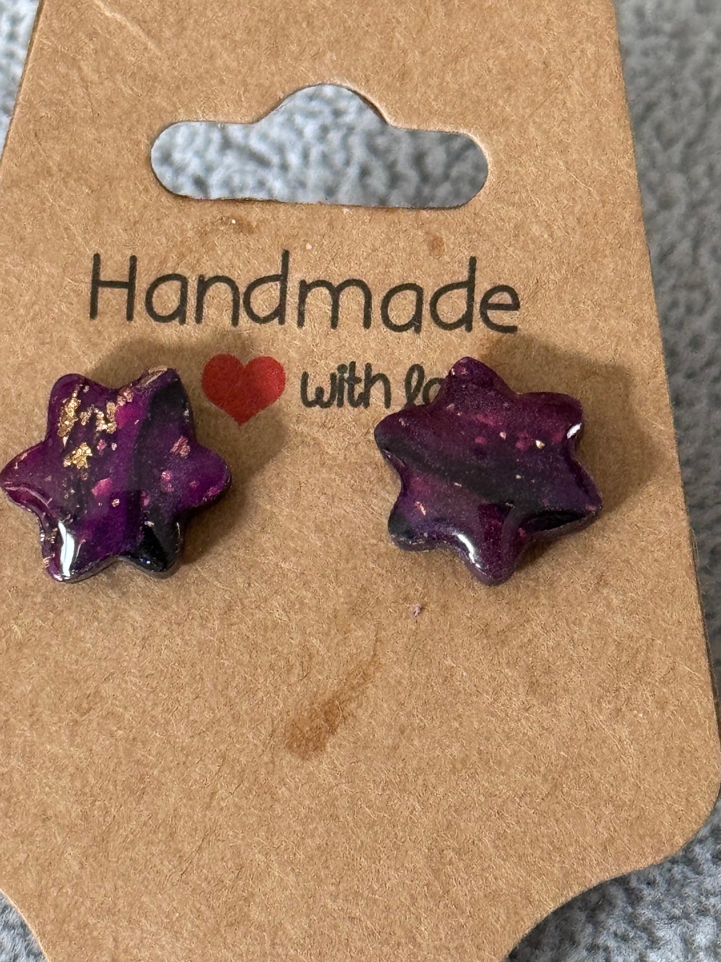 Cosmic Star Studs – Polymer Clay Earrings