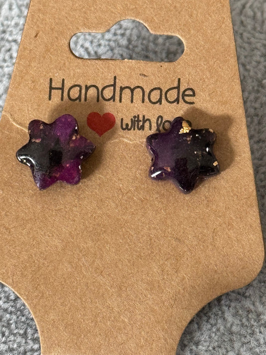 Cosmic Star Studs – Polymer Clay Earrings