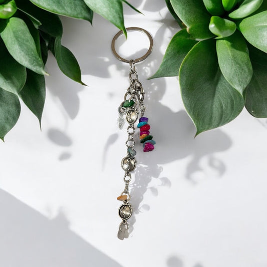 Colorful Mixed Charms & Gemstones Keychain