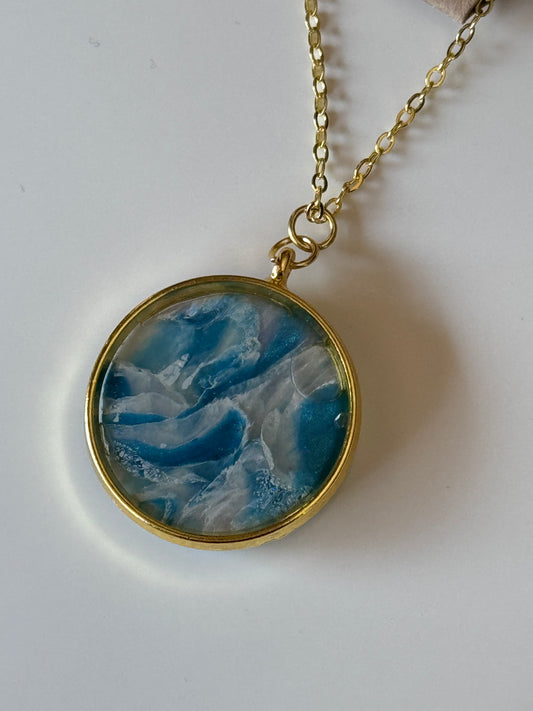 Round Ocean Swirl Necklace