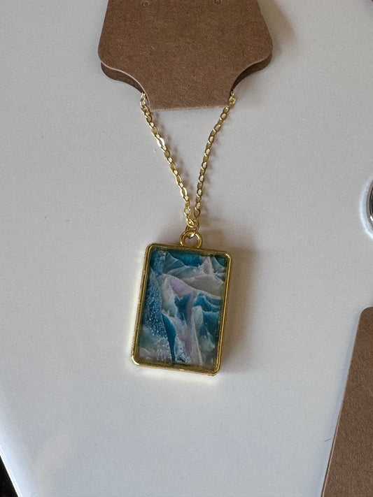 Misty Tide Rectangle Necklace
