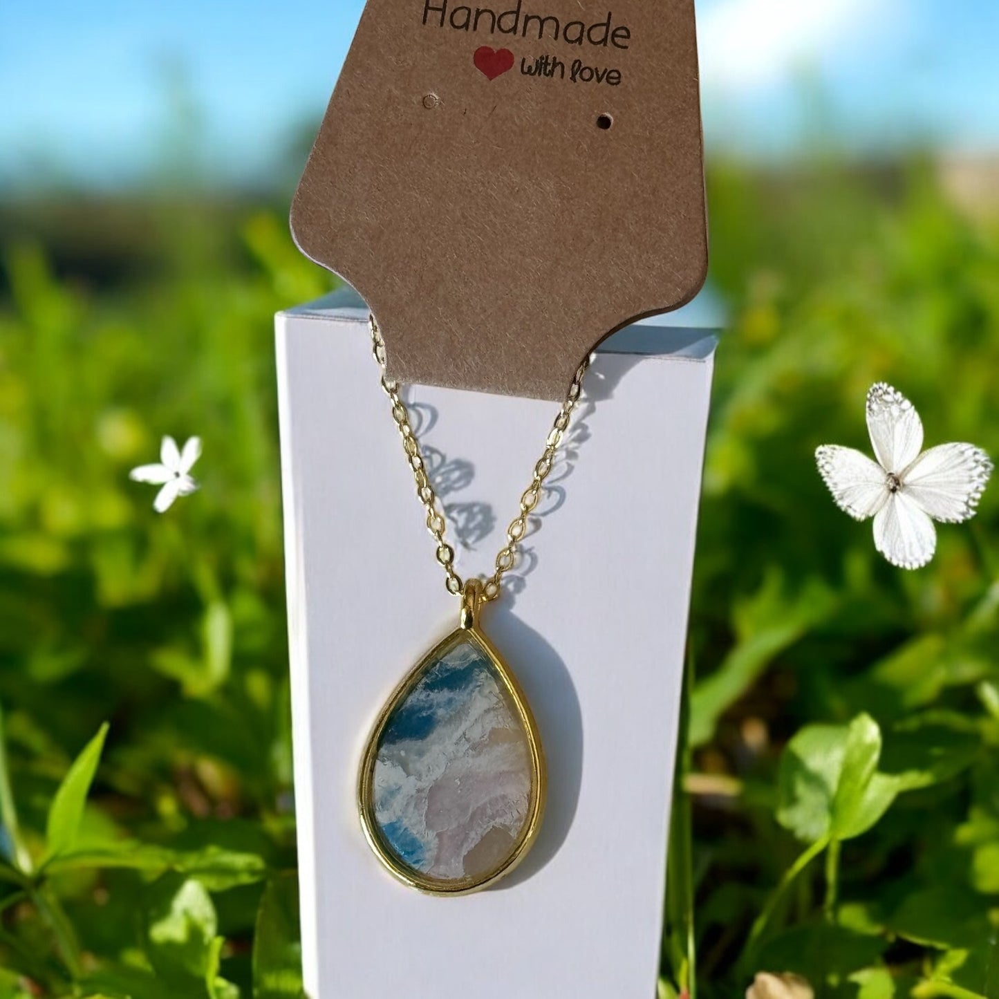 Teardrop Coastal Mist Necklace