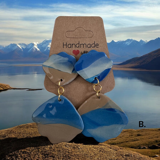 Glacier Lake Polymer Clay Earrings