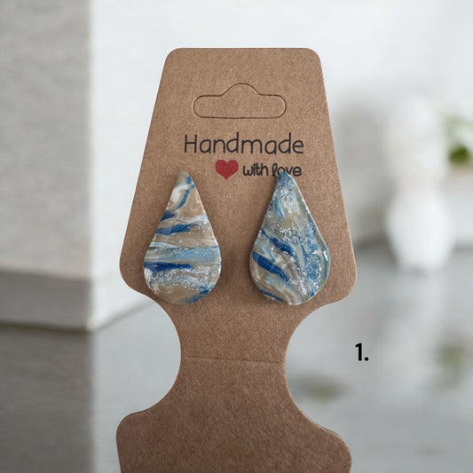 Water and Sky – Polymer Clay Earrings. Buy 1 get 1 half off