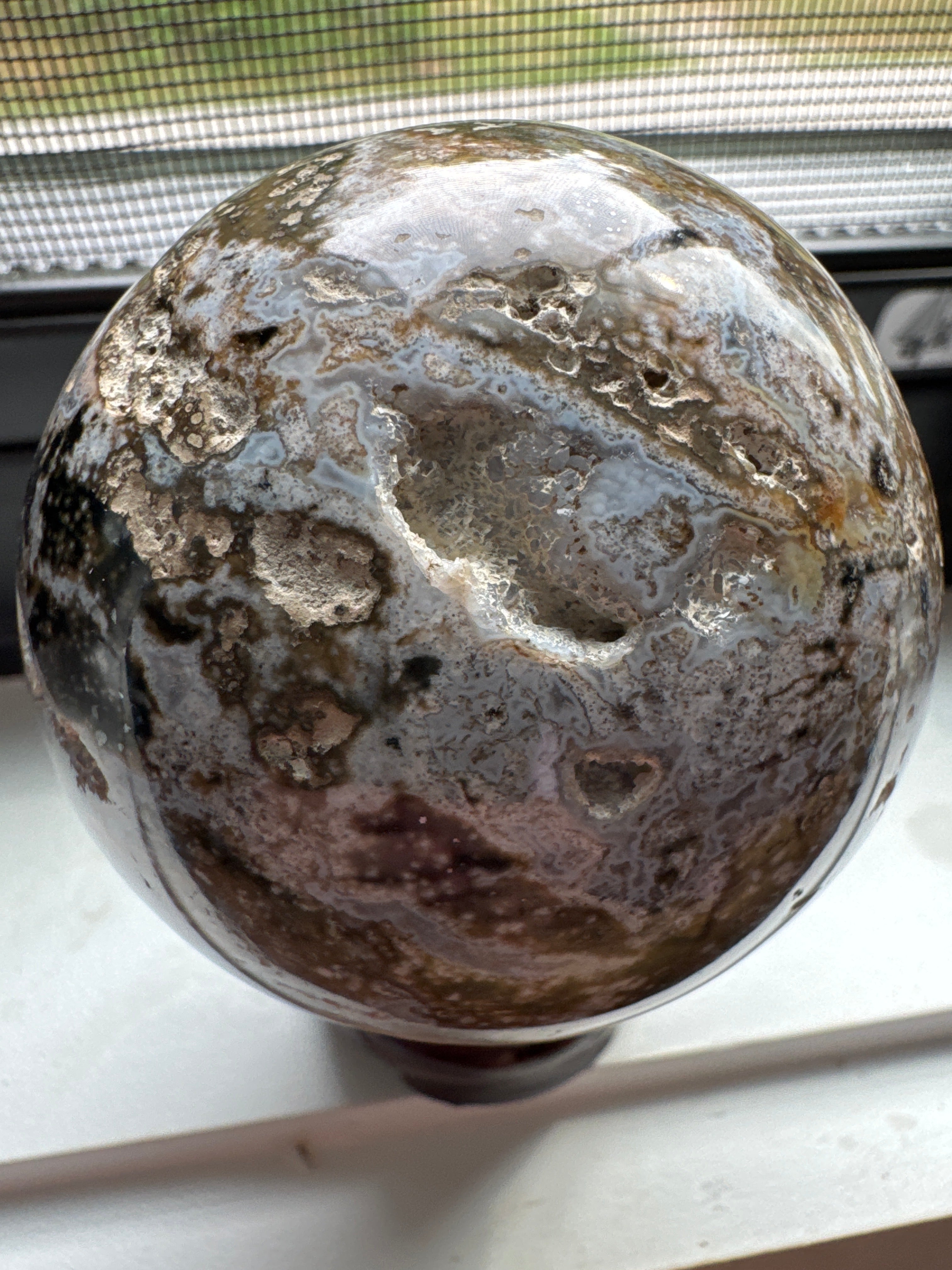 Ocean Jasper with Druzy Sphere