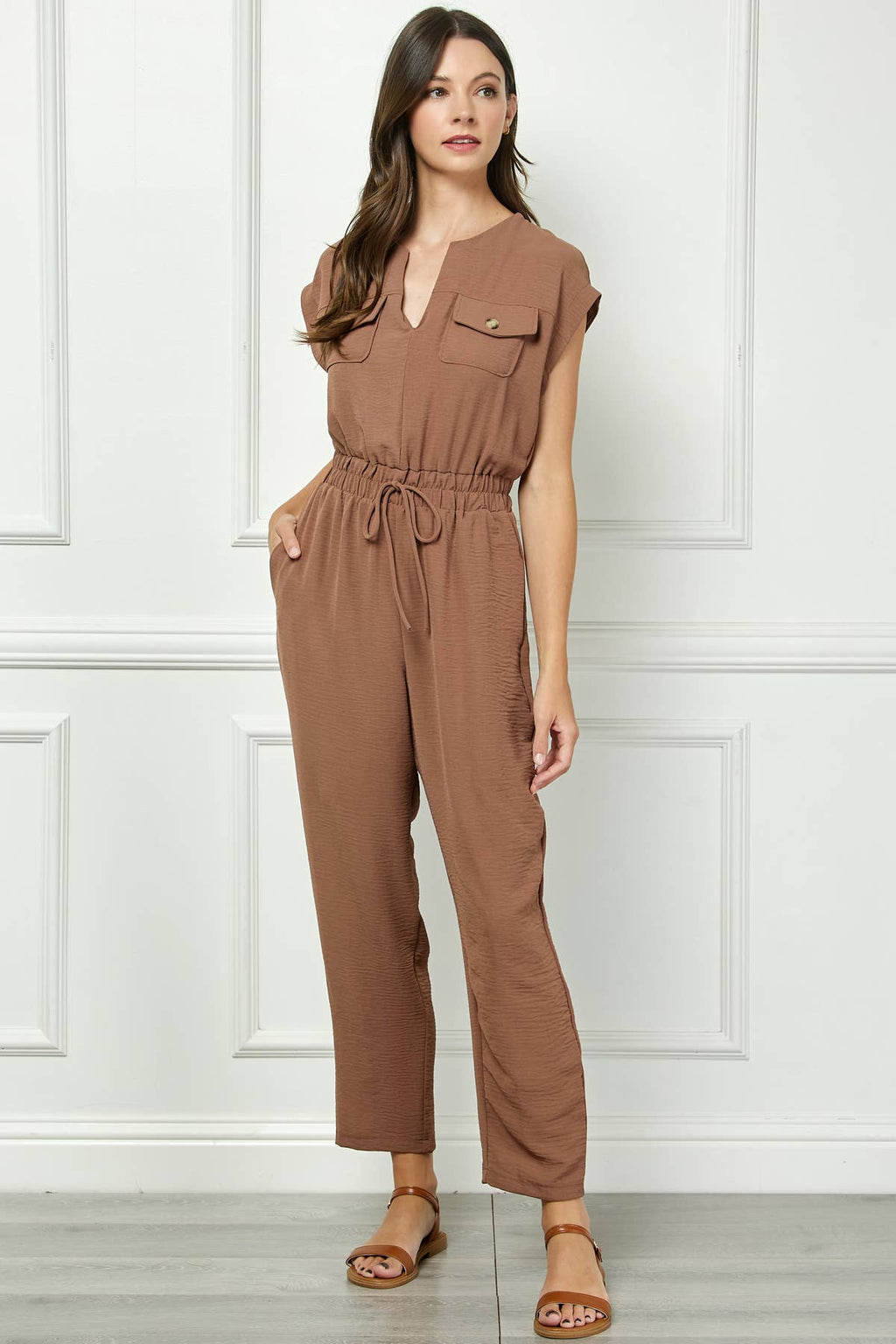 UTILITY JUMPSUIT WITH FRONT POCKETS