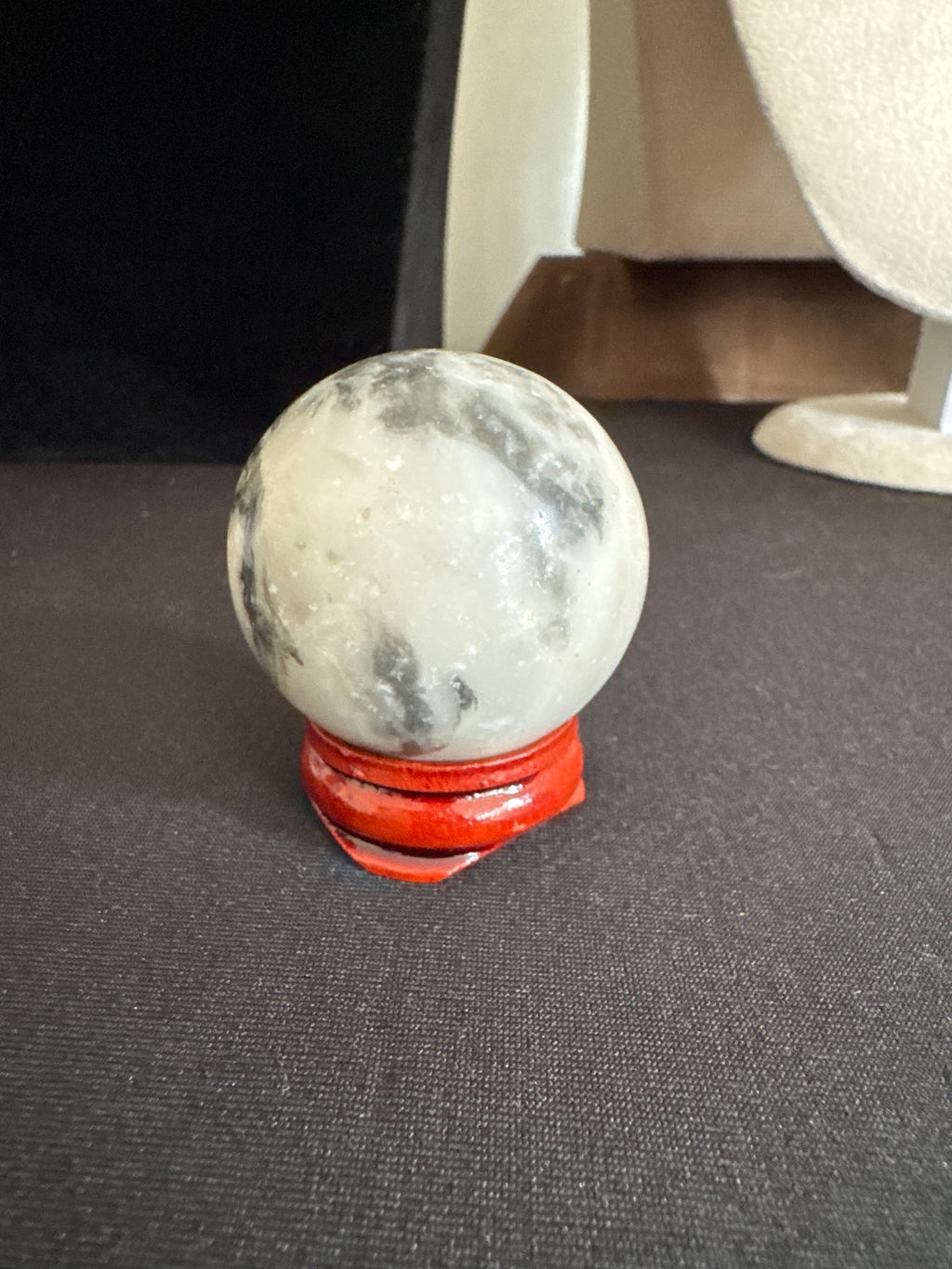 Zebra stone sphere