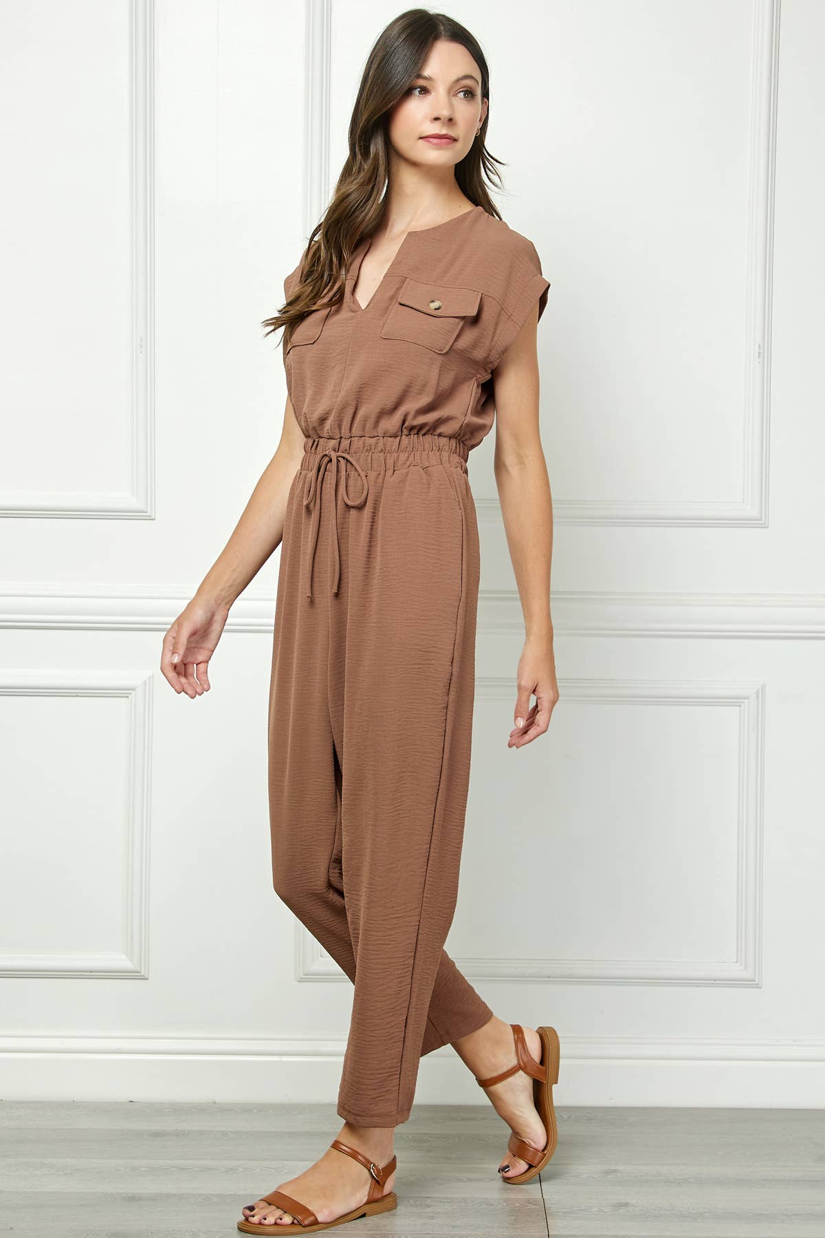 UTILITY JUMPSUIT WITH FRONT POCKETS