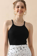 SOFT MODAL COOL SHORT STRAP TANK TOP: Black