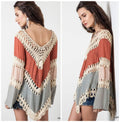 Funkyrel® Atzbranding Limited - Crosa - Bohemian Loose Beach Cover-Up: ORANGE / AVERAGE