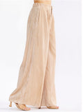 WOMEN'S BUTTON CLOSURE FRONT POCKETS WIDE LEG PANTS
