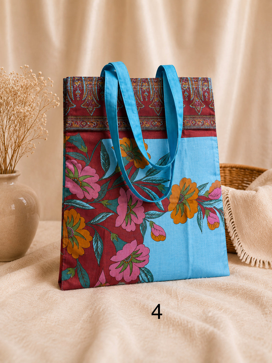 One-of-a-Kind Upcycled Sari Tote Bag/Handcrafted & Sustainable