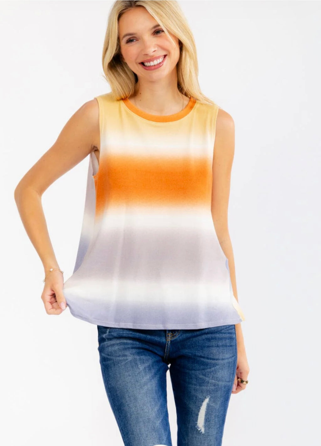 WOMEN'S SLEEVELESS TIE DYE TANK TOP