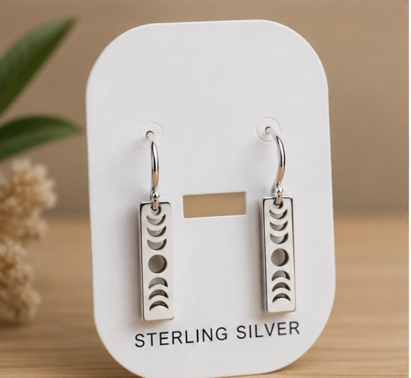 .925 Sterling Silver Moon Phase Earrings