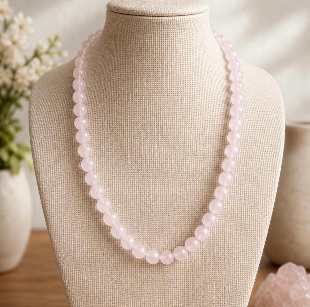 Rose Quartz Necklace w/magnetic clasp
