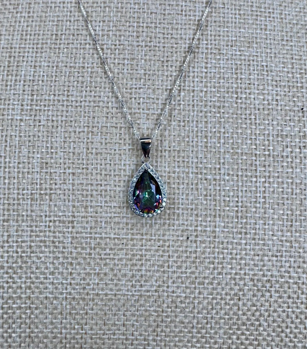 Mystic Topaz Sterling silver necklace