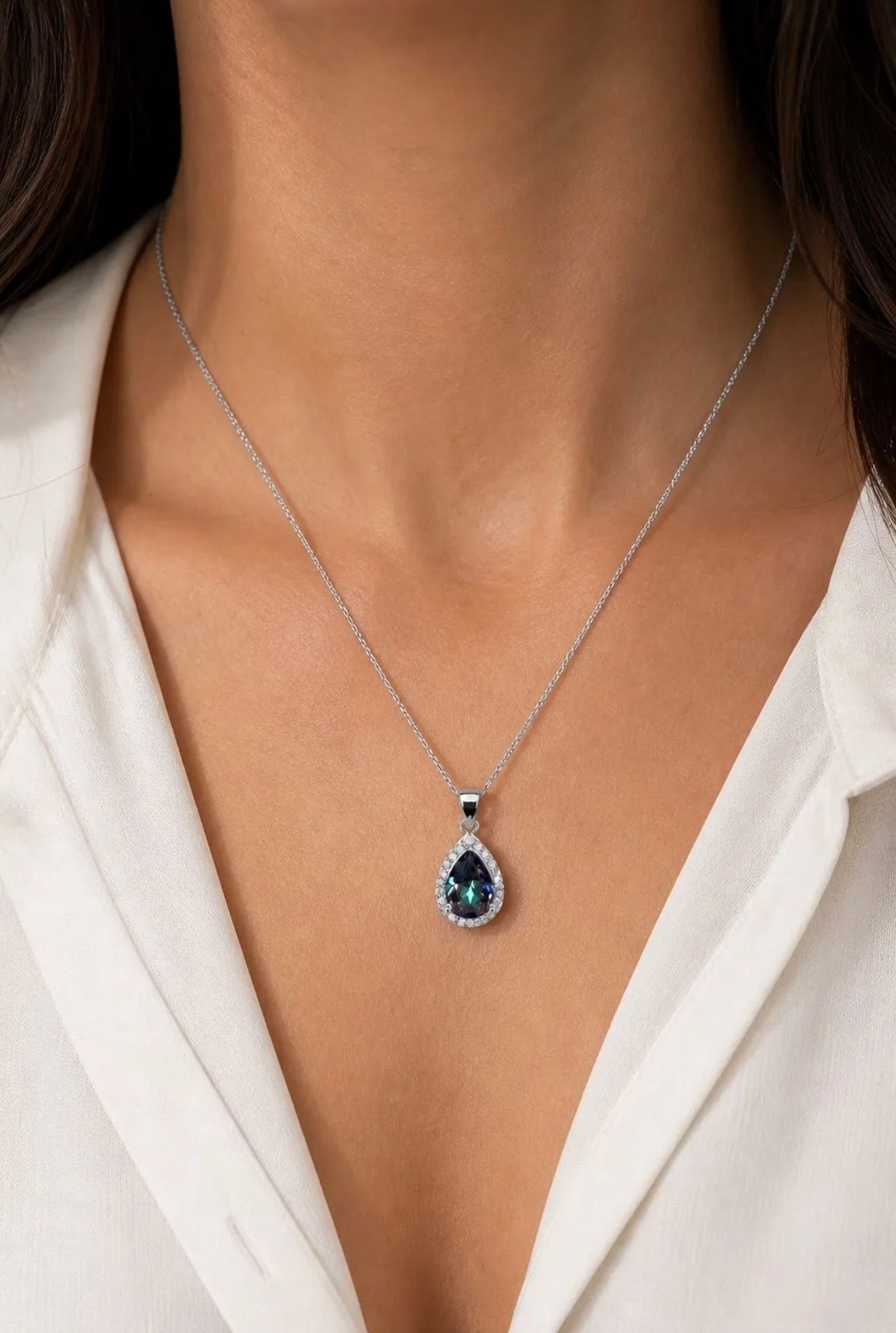 Mystic Topaz Sterling silver necklace