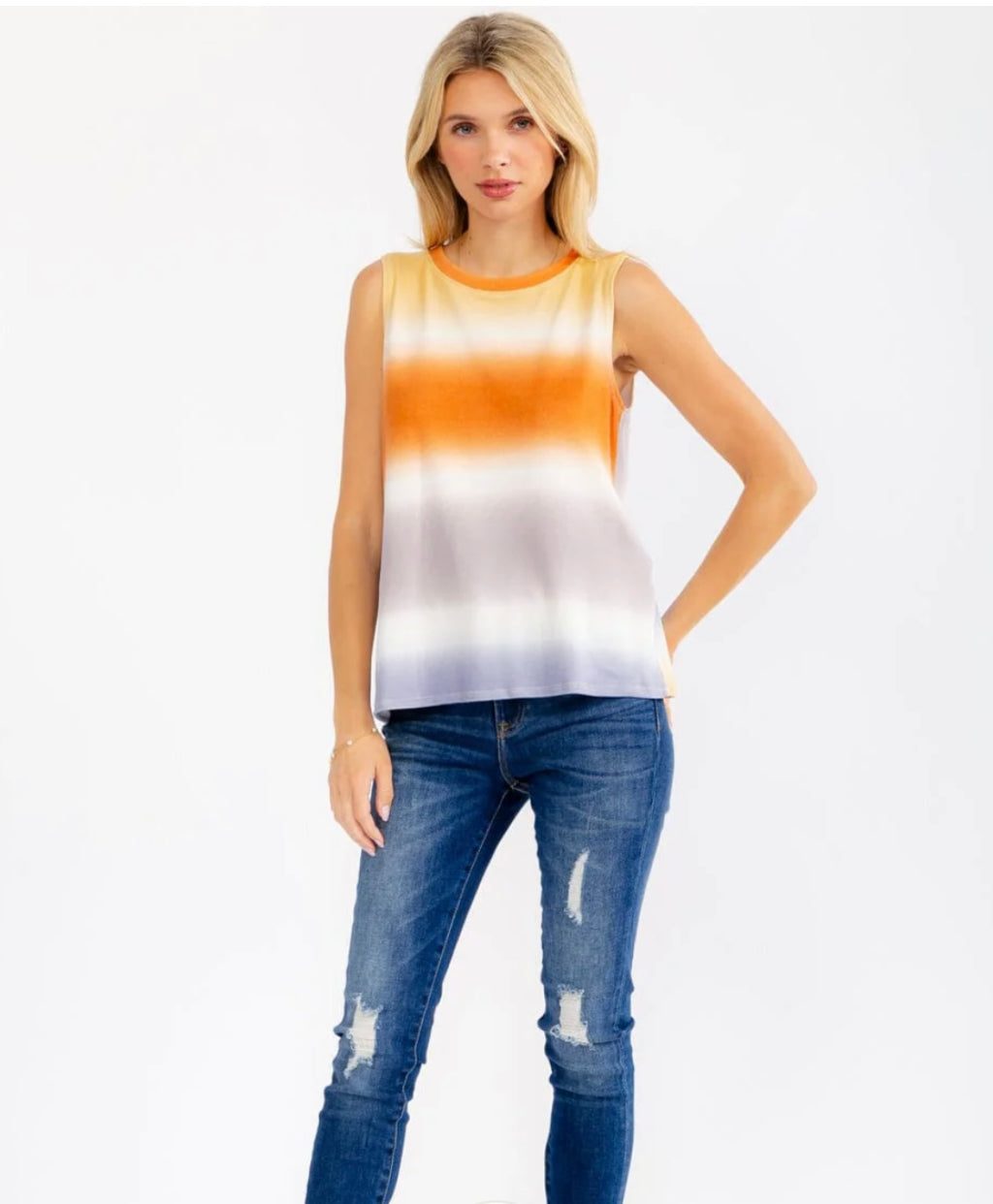 WOMEN'S SLEEVELESS TIE DYE TANK TOP