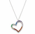 Multicolor sterling silver heart necklace