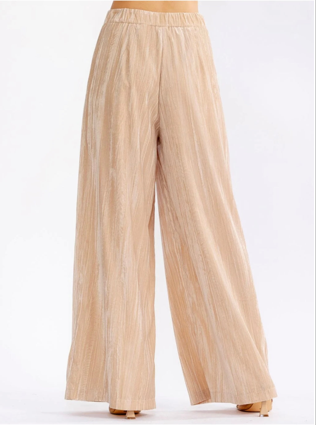 WOMEN'S BUTTON CLOSURE FRONT POCKETS WIDE LEG PANTS