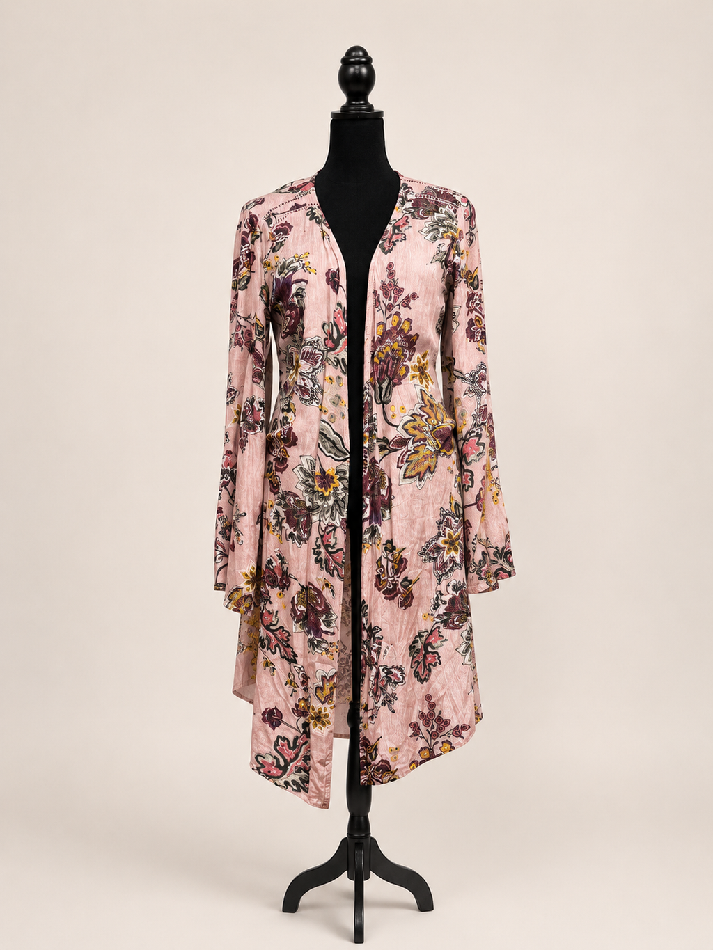 Pink flower cardigan, kimono robe small