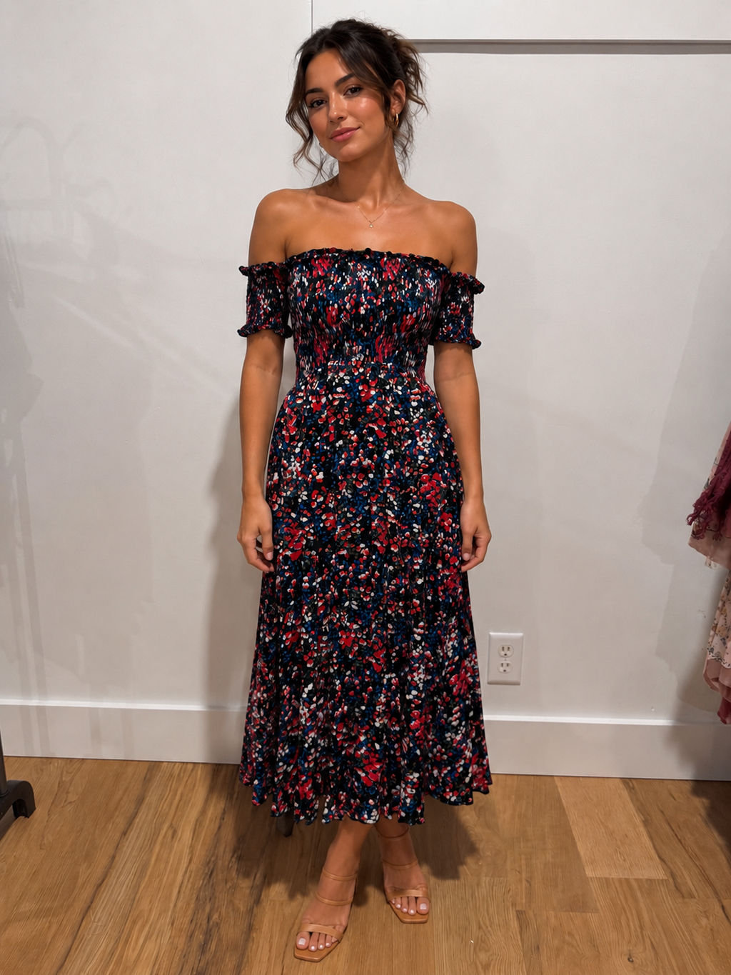 Off the  shoulder flower dress size small