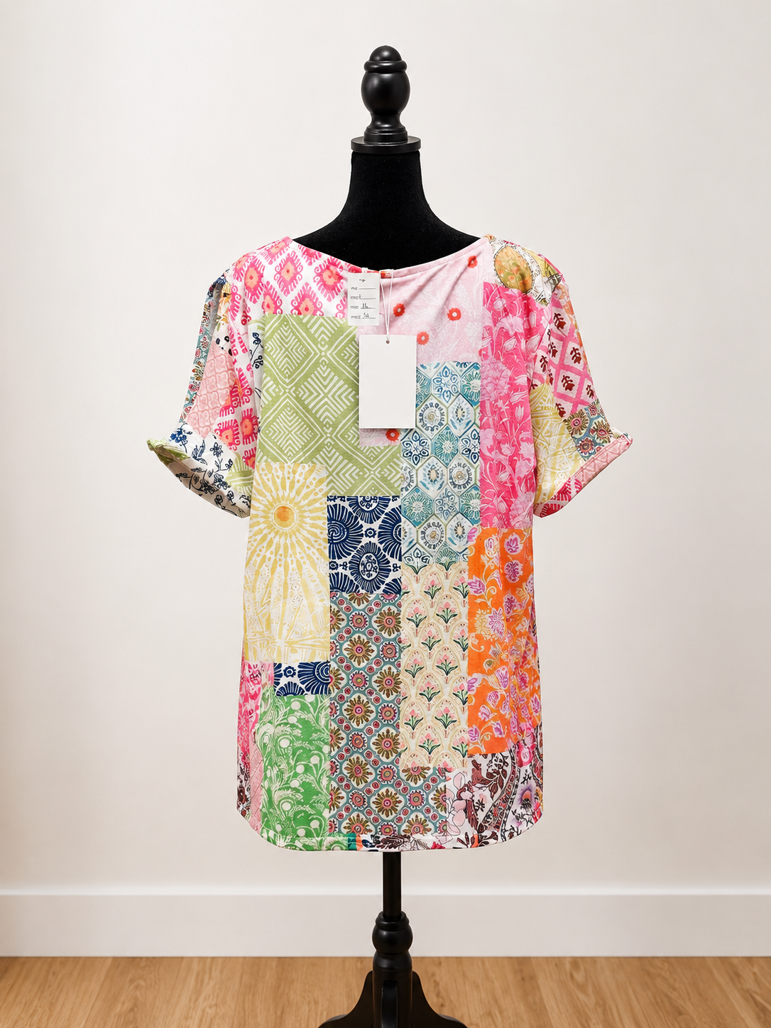 Patchwork inspired T-shirt, extra large
