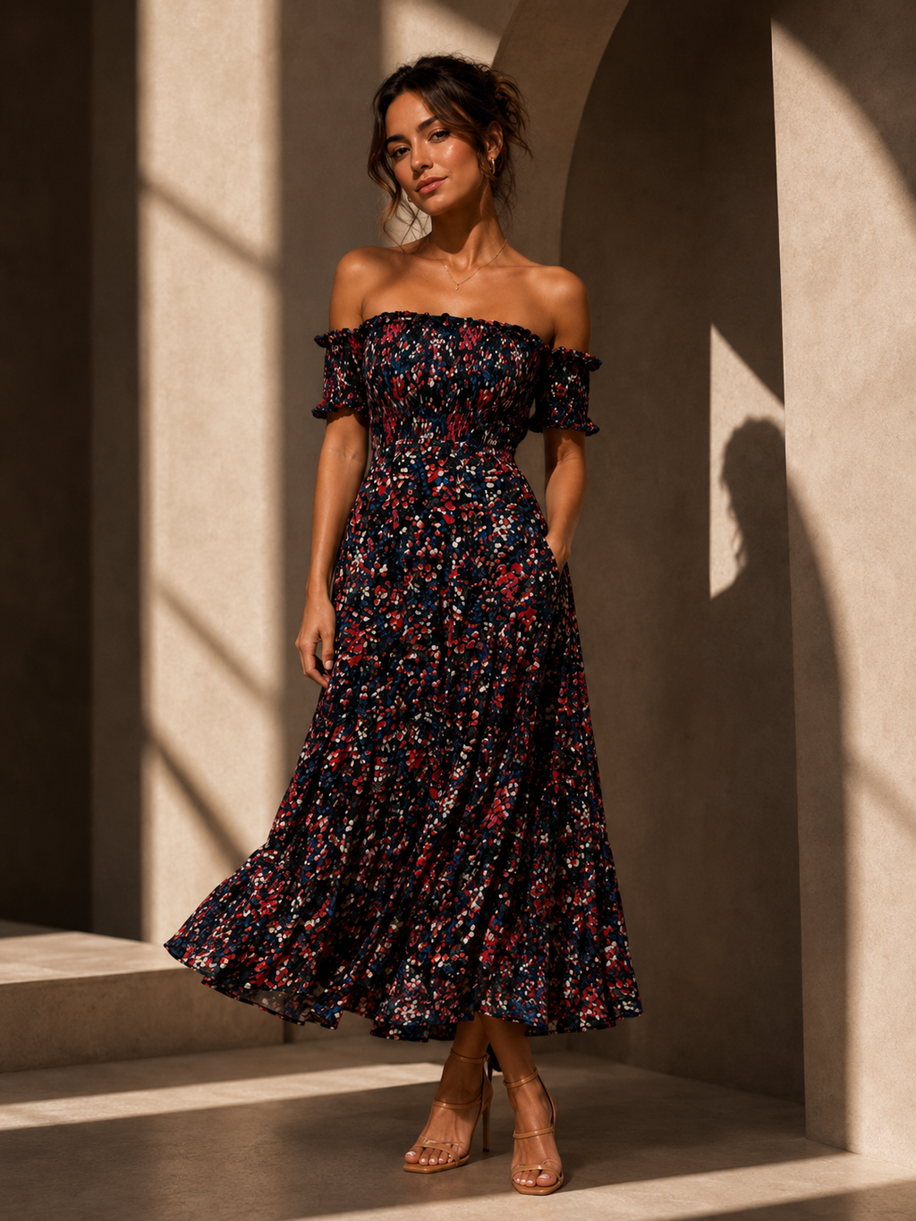 Off the  shoulder flower dress size small