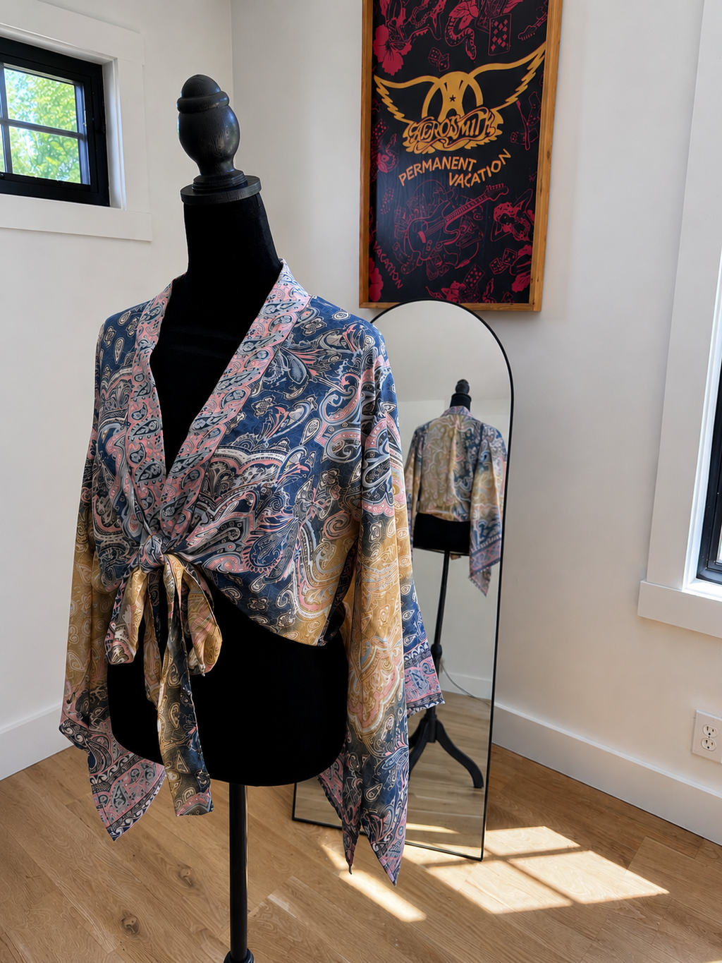 One of a kind European style tie half shirt