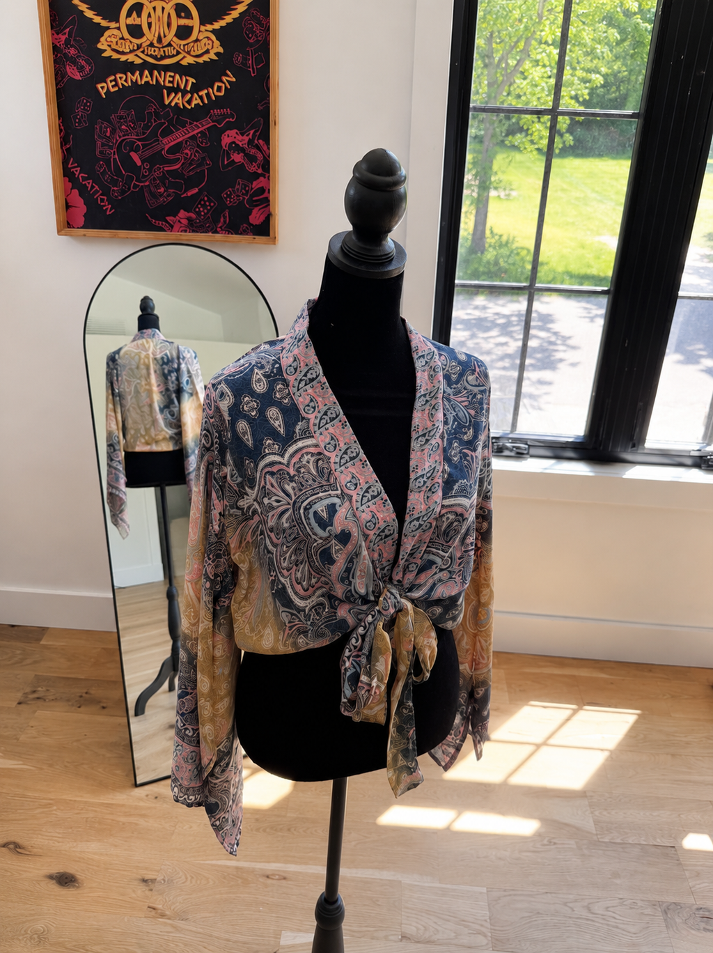 One of a kind European style tie half shirt