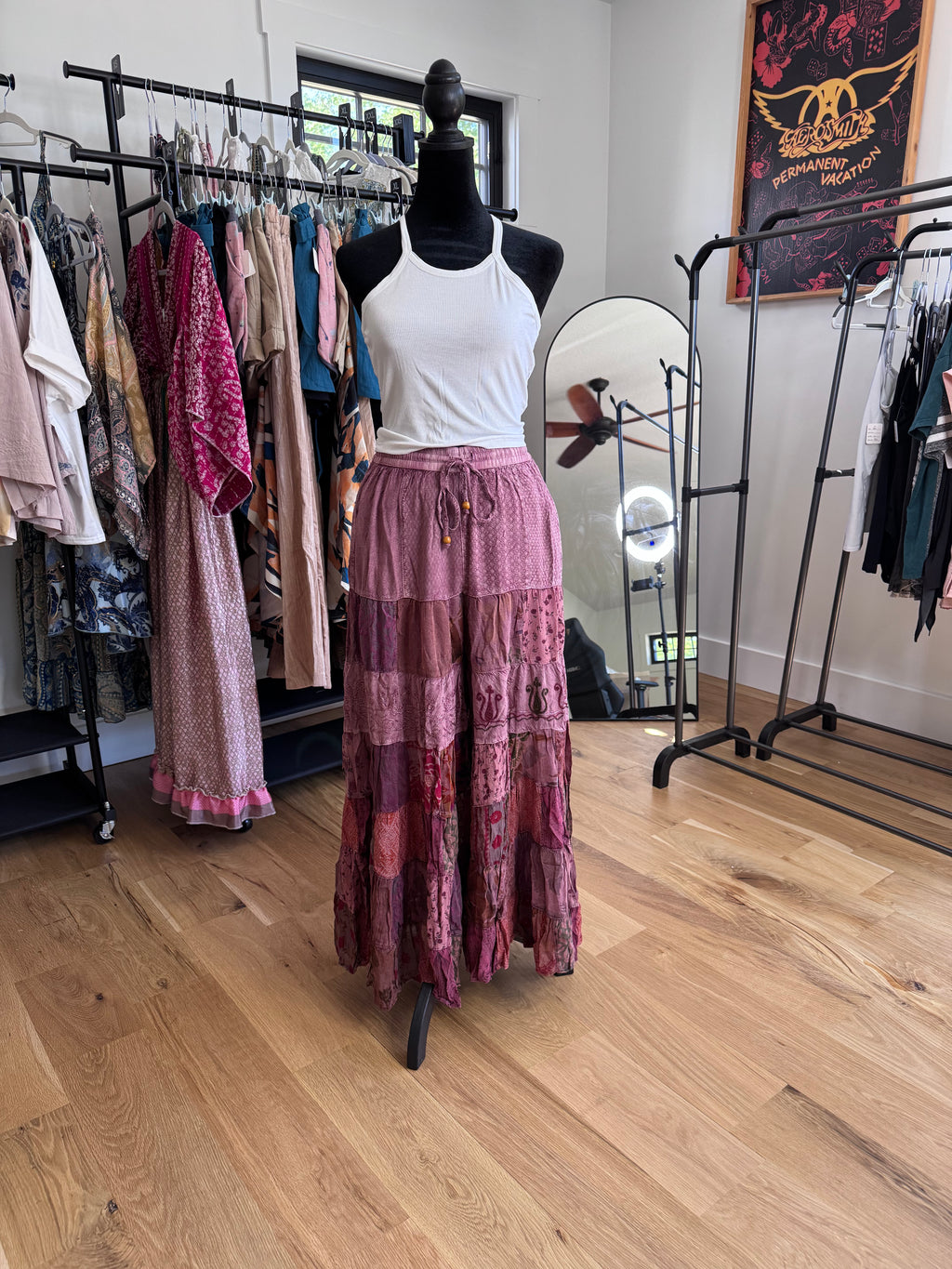 Young Threads - Boho Artisan Tiered Patchwork Wide-Leg Pants