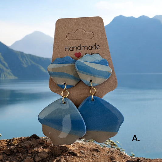 Glacier Lake Polymer Clay Earrings