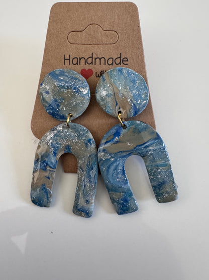 Riverbend Sparkle Polymer Clay Earrings