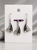 Marcasite .925 Sterling Silver Earrings and Pendant Set