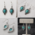 Turquoise Dangle Earrings, Sterling Silver
