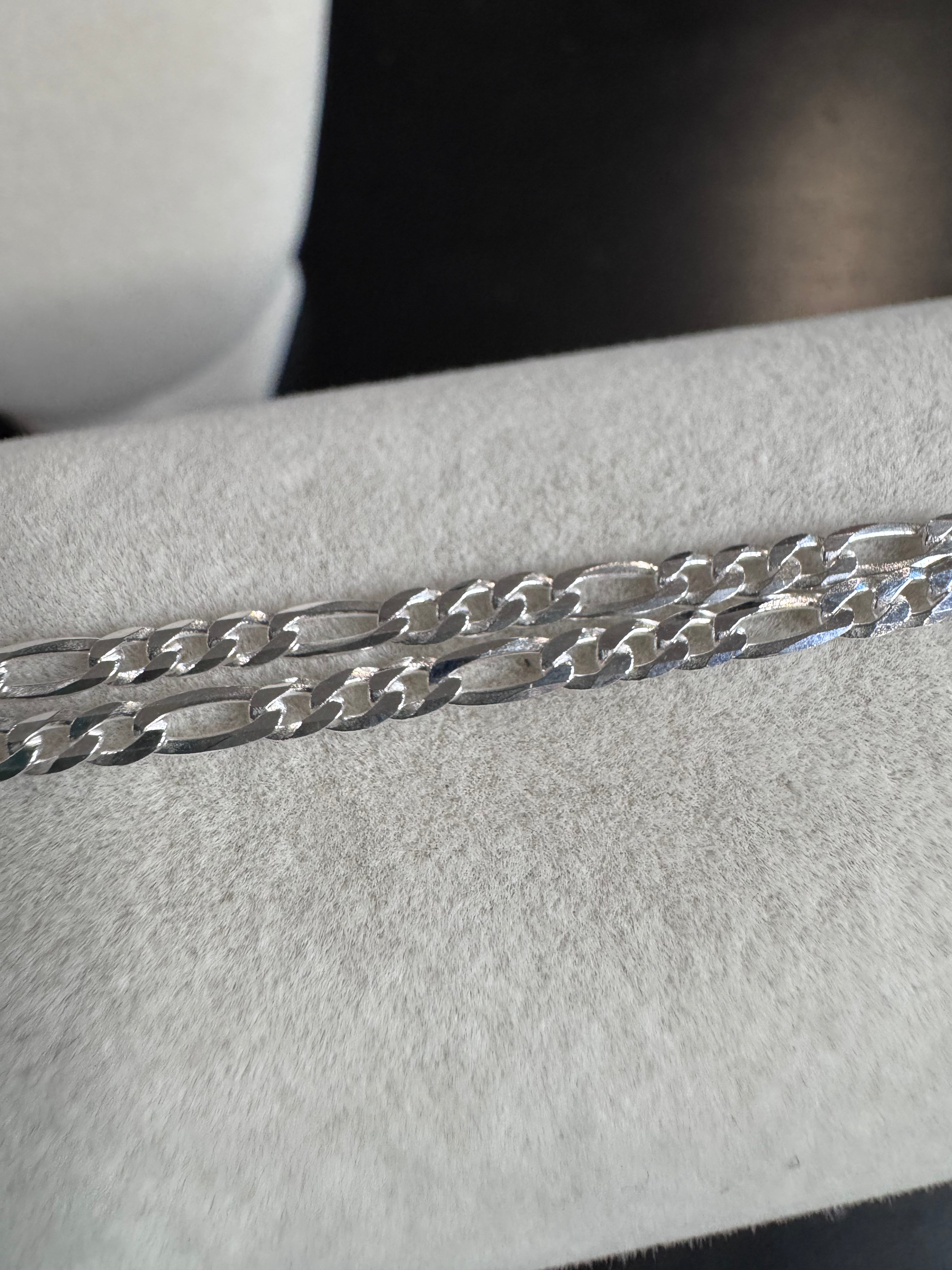 Figaro Sterling Silver Chain