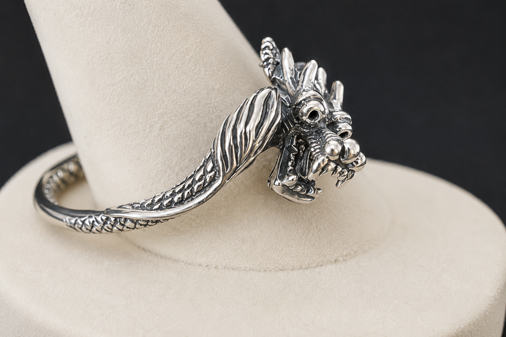 Sterling Silver Dragon Ring