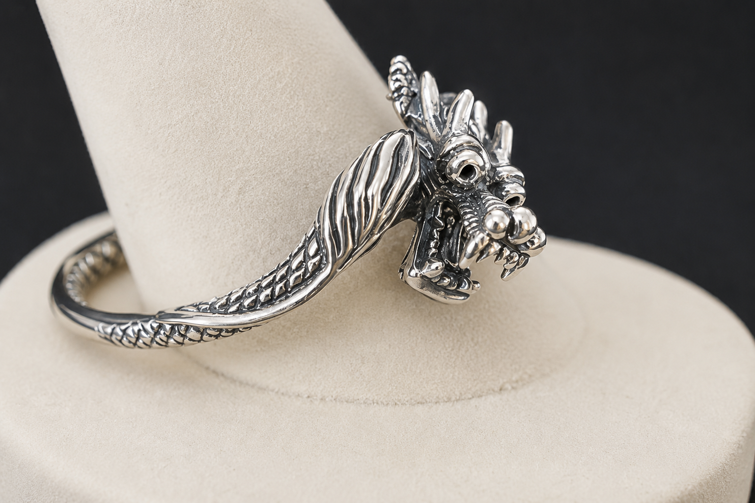 Sterling Silver Dragon Ring