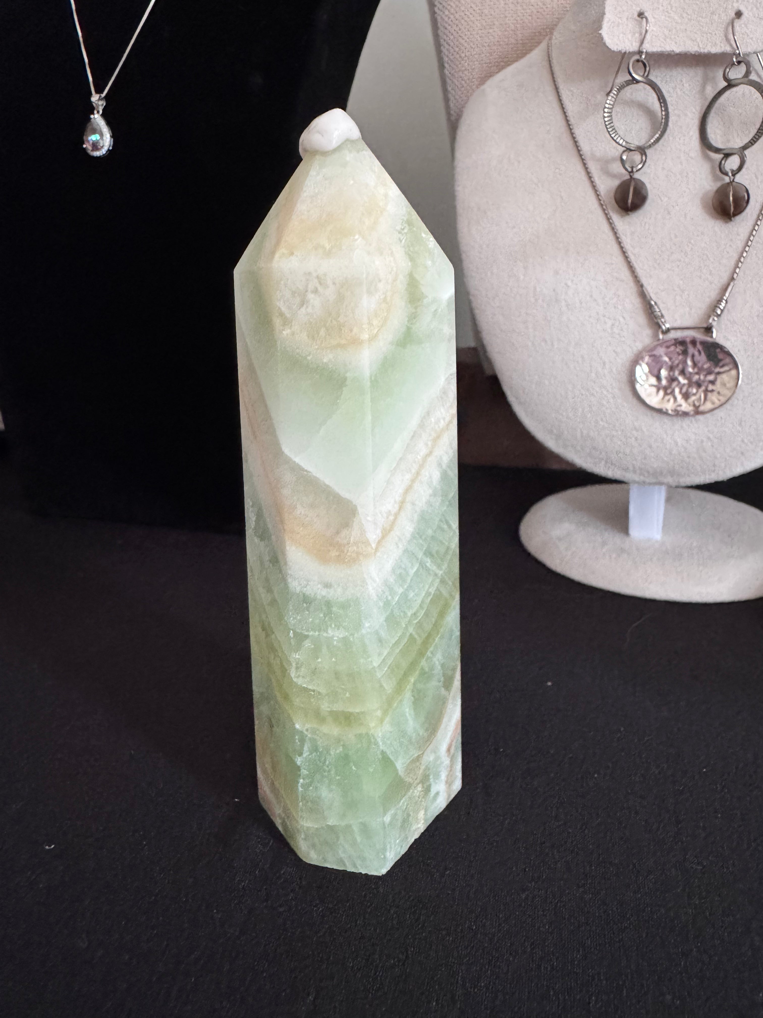 Pistachio Calcite Tower ￼