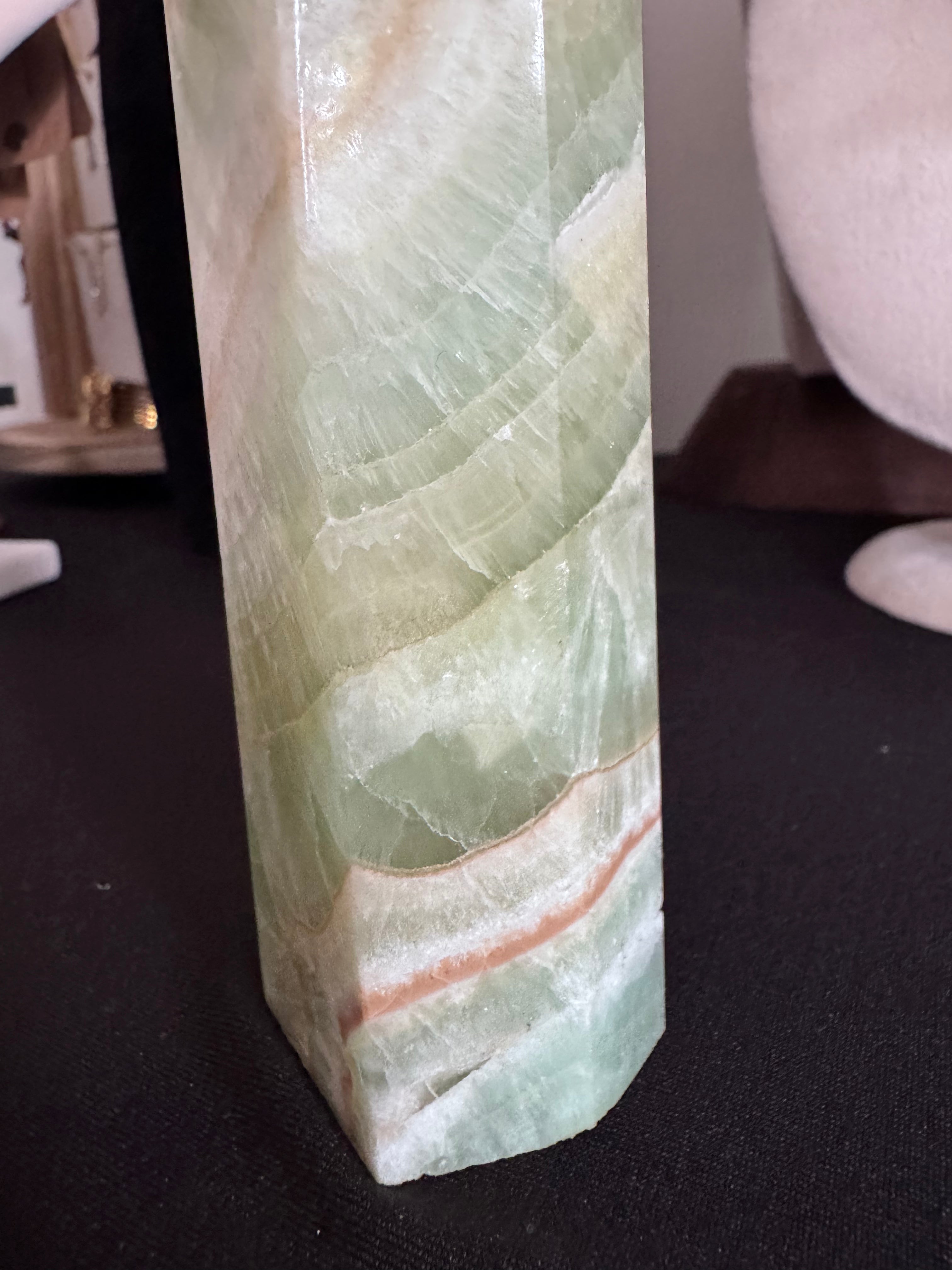 Pistachio Calcite Tower ￼