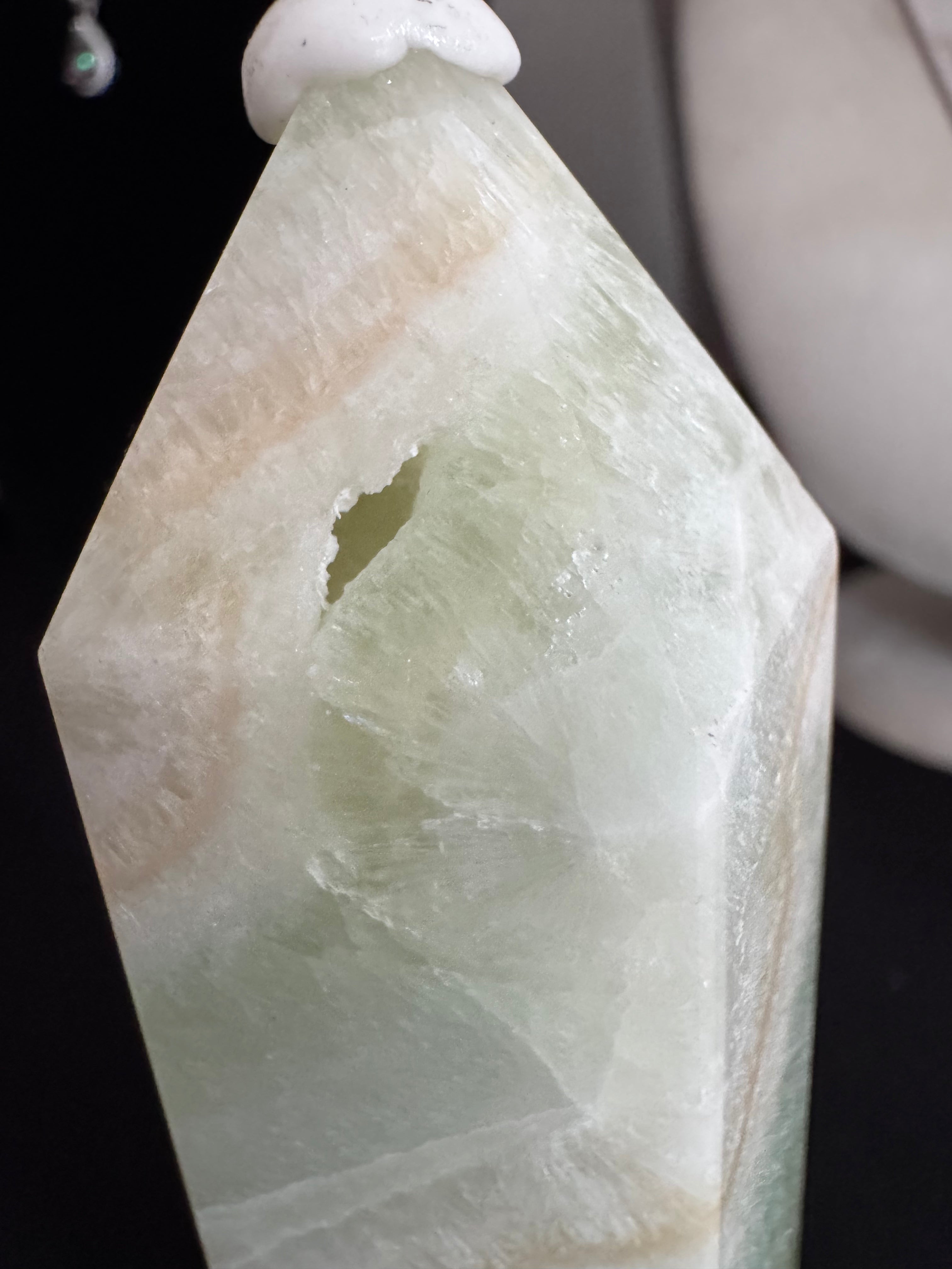 Pistachio Calcite Tower ￼